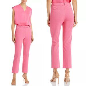 BOSS Tatiani Pants Cropped Ankle Straight Leg Trousers in Pink Size US 2